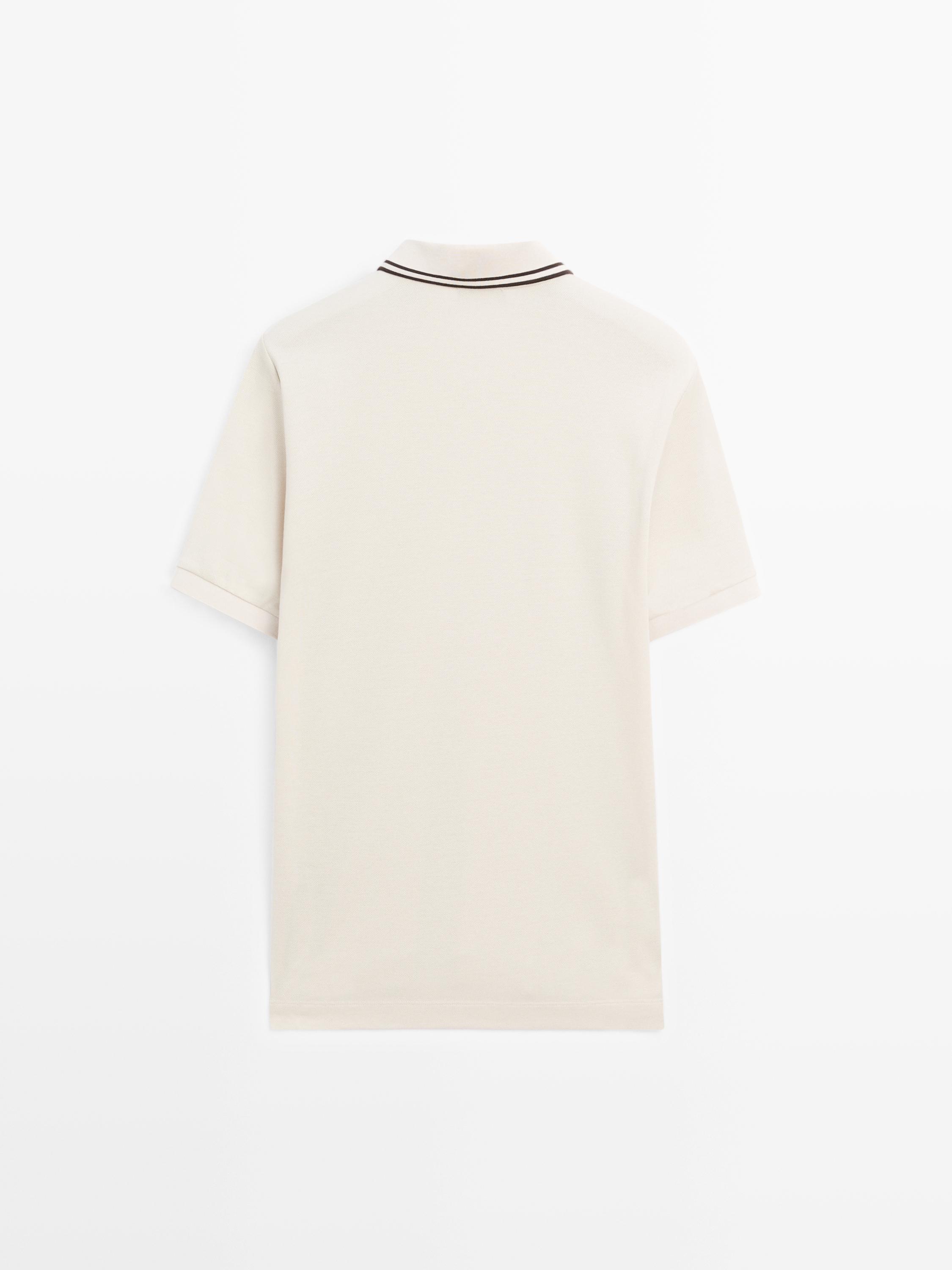 Short sleeve polo shirt with contrast detail